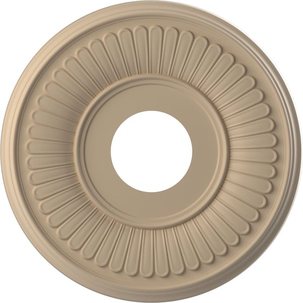 Ekena Millwork Berkshire PVC Medallion (Canopies up to 5 3/4"), 13"OD x 3 1/2"ID x 3/4"P, Satin Smokey Beige CMP13BEGBE - main